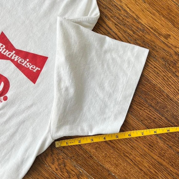 "PROUD TO BE YOUR BUD" Vintage Budweiser shirt White and Red Men's Large - Picture 7 of 8